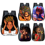 12 Inch Afro Girl Kindergarten School Bag