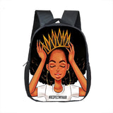 12 Inch Afro Girl Kindergarten School Bag