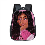 12 Inch Afro Girl Kindergarten School Bag