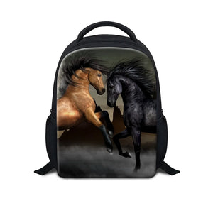 12" Kids Backpack Horse Kindergarten Bags Boys Girls Mochila Infantil