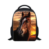 12" Kids Backpack Horse Kindergarten Bags Boys Girls Mochila Infantil