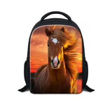 12" Kids Backpack Horse Kindergarten Bags Boys Girls Mochila Infantil