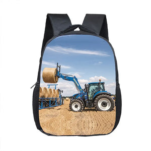 12 Inch Farm Tractor Print Kids Backpack