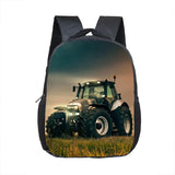 12 Inch Farm Tractor Print Kids Backpack