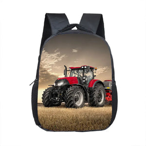 12 Inch Farm Tractor Print Kids Backpack