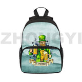 12 Inch Mini Bag Anime St Patrick's Children's Backpacks Children Irish Clover K