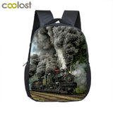 12 Inch Steam Locomotive Train Toddler Backpack School Bag Boys Girls Kindergart