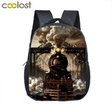 12 Inch Steam Locomotive Train Toddler Backpack School Bag Boys Girls Kindergart