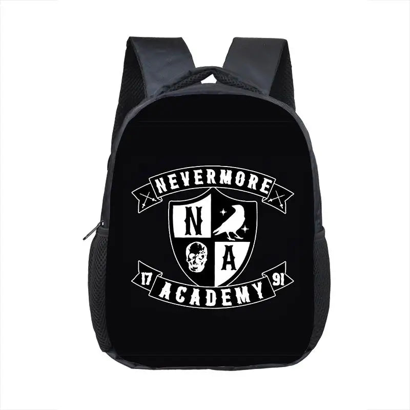12 Inch Wednesday Addams Backpack for Nevermore Academy Kids
