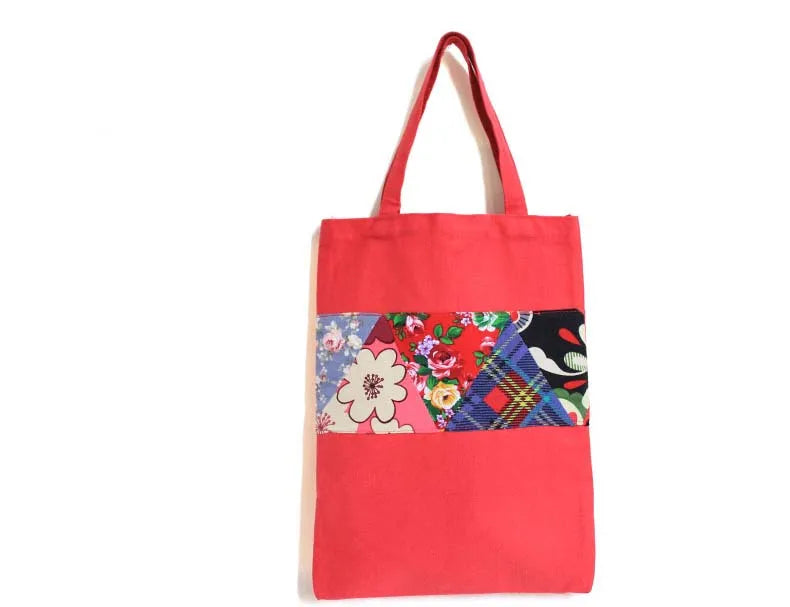 Ethnic Patchwork Shoulder Bag Women's Handbags Purse Canvas Shopping