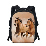 12" Kids Horse Pattern Backpack, Casual Small School Bags for Boys