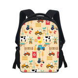 12" Cartoon Farm Car Printed Kids Backpack Schoolbag