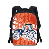 12" Cartoon Farm Car Printed Kids Backpack Schoolbag