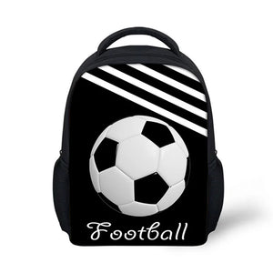 12Inch Soccer Printed Kids Backpack for School