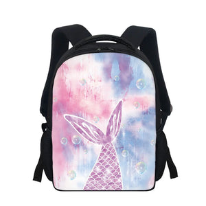 12" Kids Small School Backpack Fish Tail Print Boys Girls Kindergarten Bag