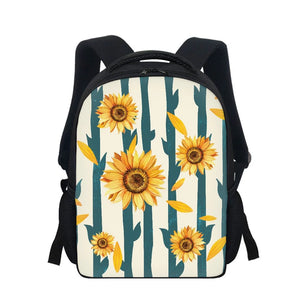12" Casual Kindergarten Book Bag Sunflower Printed Boys Kids Backpack