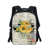 12" Casual Kindergarten Book Bag Sunflower Printed Boys Kids Backpack
