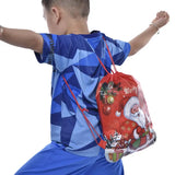 Santa Claus Drawstring Backpack Reusable Sack Candy Bags