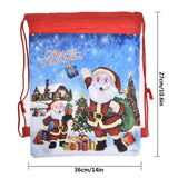 Santa Claus Drawstring Backpack Reusable Sack Candy Bags