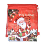 Santa Claus Drawstring Backpack Reusable Sack Candy Bags