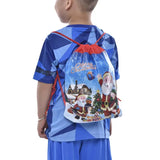 Santa Claus Drawstring Backpack Reusable Sack Candy Bags