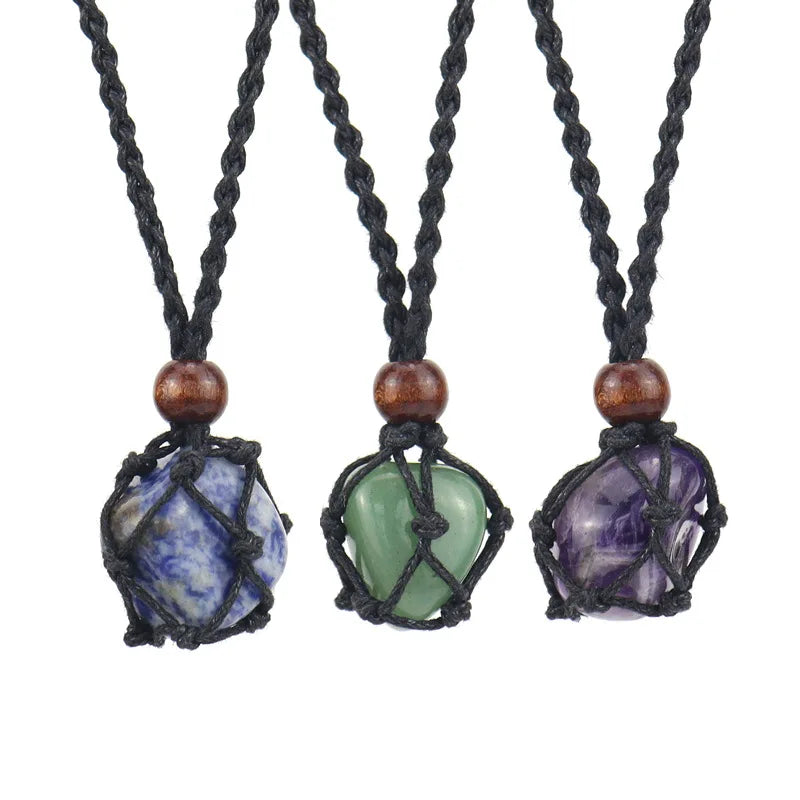 12pcs Adjustable Necklace Cord Empty Stone Holder Wax Rope Necklace