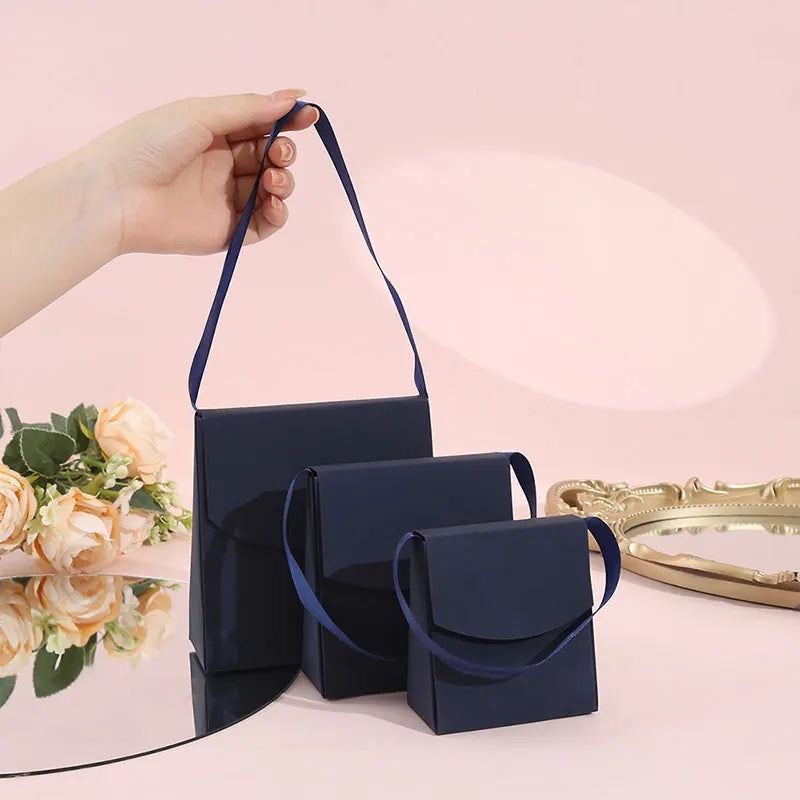 12pcs Folding Cardboard Bags for Wrapping Wedding Christmas Gift Tote Paper
