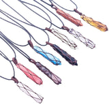 12pcs Hexagonal Prism Stone Pendant Natural Quartz Crystal Chakra Healing Stone