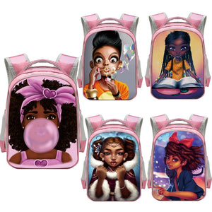 13 Inch Afro Girls Backpack School Bags Cartoon Girls Daypack