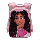 13 Inch Afro Girls Backpack School Bags Cartoon Girls Daypack