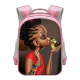 13 Inch Afro Girls Backpack School Bags Cartoon Girls Daypack