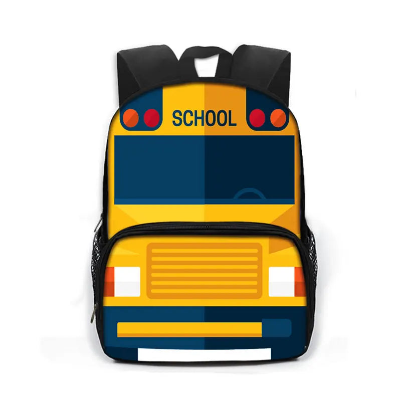 13 inch School Bus Print Backpack for Kids