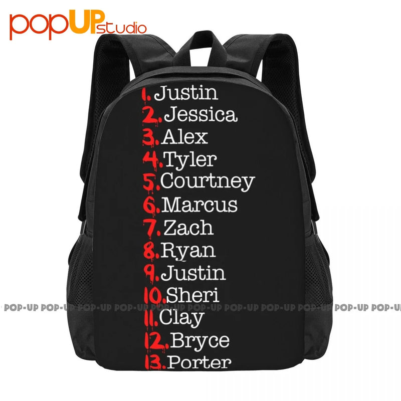 13 Reasons Why Tape Names Printed Backpack Large Capacity Print Softback Gymnast
