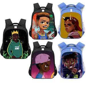 13" African Art Boys Print Backpack for Kids