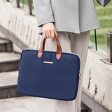 14 Inch Waterproof Laptop Bag for Women Lightweight Pu Leather Handle Business