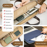 14 Inch Waterproof Laptop Bag for Women Lightweight Pu Leather Handle Business