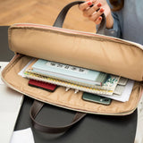 14 Inch Waterproof Laptop Bag for Women Lightweight Pu Leather Handle Business