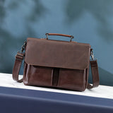 Retro Business Handbag Men's Briefcases PU Leather Laptop Bag