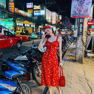 Vintage Vacation Red Bead Bag Handbag