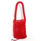 Vintage Vacation Red Bead Bag Handbag