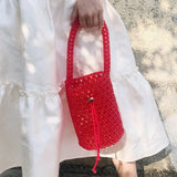 Vintage Vacation Red Bead Bag Handbag