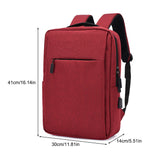 15.5 Inch Laptop Backpack Large Capacity with Charging Hole - Red