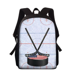 Ice Hockey Pattern School Bag Lightweight Girls Backpack