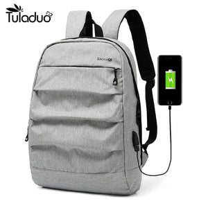 15 Inch Laptop Backpack USB Charging Anti Theft Backpack Waterproof School Bag