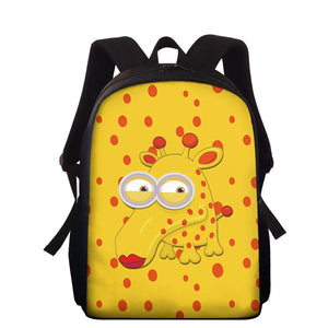 15 Inch Cartoon Animal Printing Backpack for Kids Schoolbag