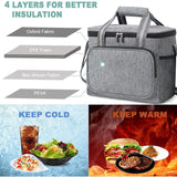15L Waterproof Thermal Lunch Box Bag Handbag for Travel Portable Cooler Insulate