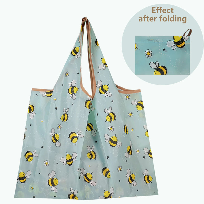 15Pcs Large Nylon Eco Shopping Bag Foldable Grocery Reusable Washable
