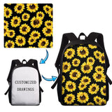15inch 3D Parrot Print Backpack Big Capacity School Book Bag for Girls