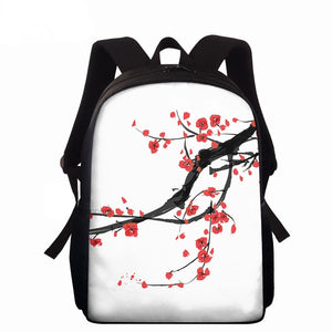 15inch Children School Bags Vintage Ink Painting Print Kids Students Schoolbags