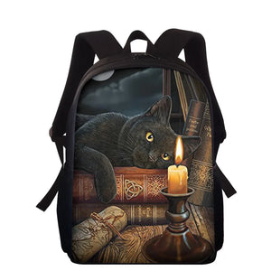 15" Cat 3D Print School Backpack Teenager Student Boys Girls Book Bag